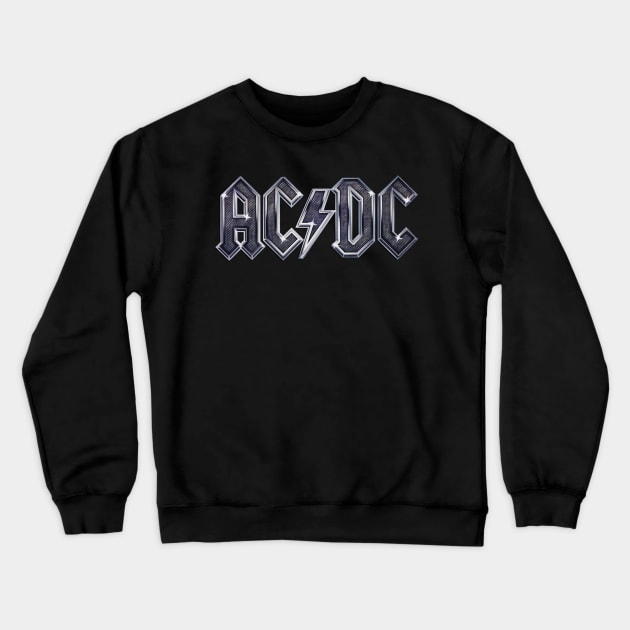 AC DC Chrome Metallic Crewneck Sweatshirt by tabkudn